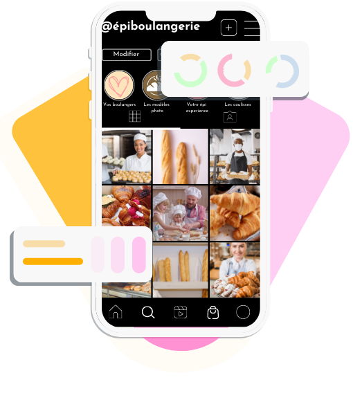 Image de feed instagram pour une boulangerie réalisée par Justine Niel community manager. Exemple de restaurant créé par Justine Niel